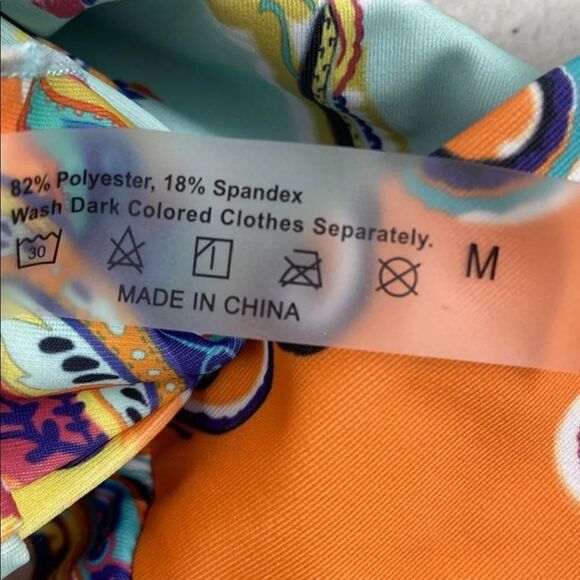 Paisley Print Knot Front Bandeau Bikini Swimsuit - Picture 6 of 7